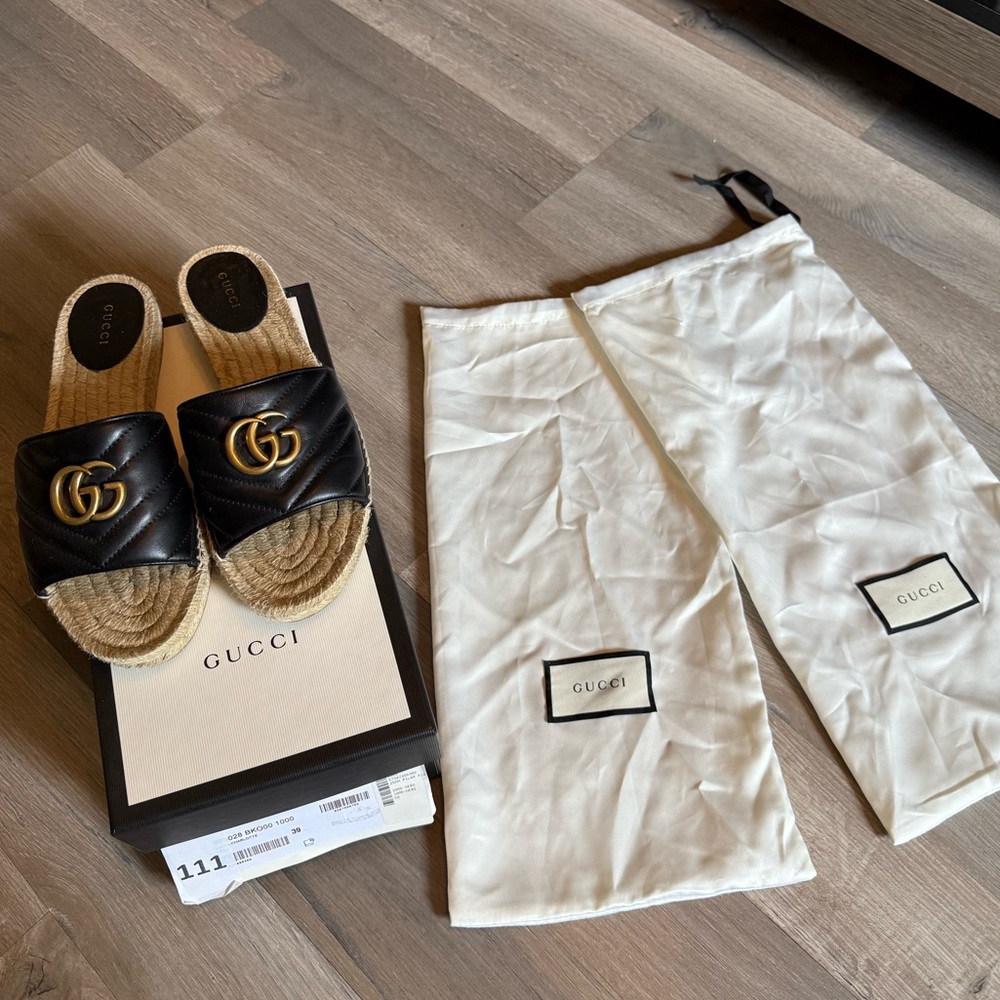 GUCCI Marmont Matelasse Espadrilles - Picture 6 of 11